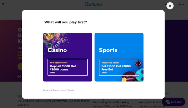 Casumo Sign Up