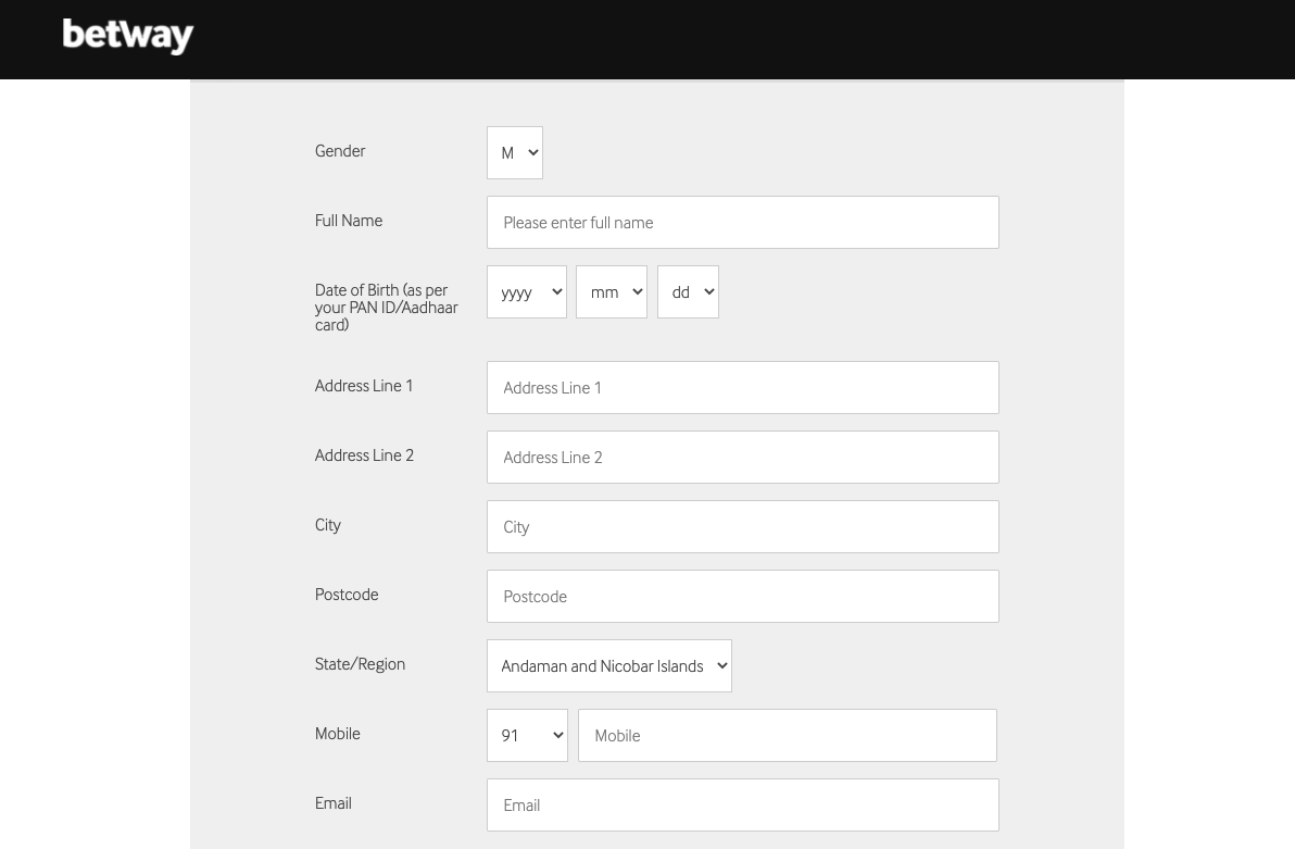 Betway Casino Registration 2
