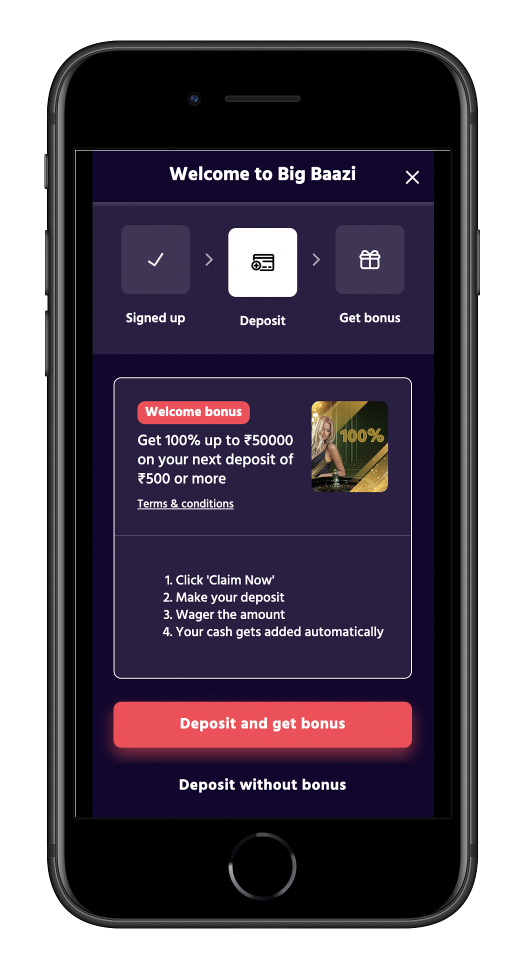 Bigbaazi welcome bonus